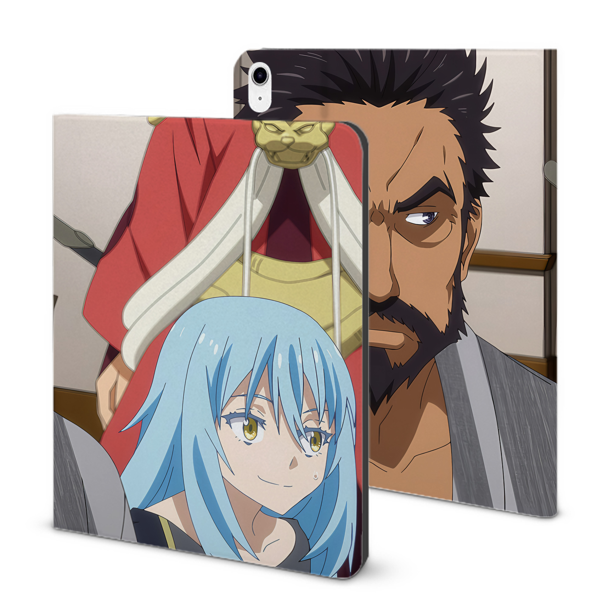 （画像用） 転スラ Regarding Reincarnated to Slime IPad ケース ブック型 PUレザー TPU 耐衝撃 軽量 薄型 ペン収納なし 全面保護 IPad 各モデル対応